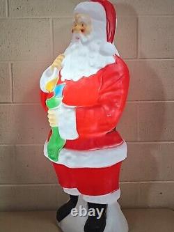 Vintage 41 Empire Lighted Blow Mold Santa Claus With Stocking EUC