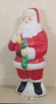 Vintage 41 Empire Lighted Blow Mold Santa Claus With Stocking EUC