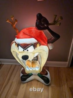 Vintage 41 Santa's Best Taz Tasmanian Christmas Santa Blow Mold Rare READ Vintage 41 Santa's Best Taz Tasmanian Christmas Santa Blow Mold Rare READ