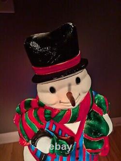 Vintage 43 Santa's Best Snowman Lighted Christmas Blow Mold Large Decor