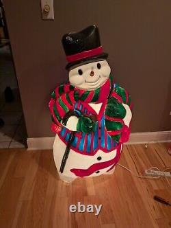 Vintage 43 Santa's Best Snowman Lighted Christmas Blow Mold Large Decor