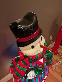 Vintage 43 Santa's Best Snowman Lighted Christmas Blow Mold Large Decor