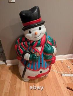 Vintage 43 Santa's Best Snowman Lighted Christmas Blow Mold Large Decor