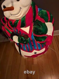 Vintage 43 Santa's Best Snowman Lighted Christmas Blow Mold Large Decor