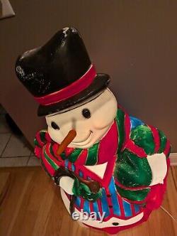 Vintage 43 Santa's Best Snowman Lighted Christmas Blow Mold Large Decor