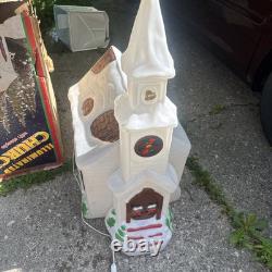 Vintage 45 Tall Illuminated Church With Steeple Blow Mold Christmas Vintage 45 Tall Illuminated Church With Steeple Blow Mold Christmas