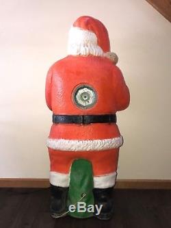 Vintage 46 Christmas Poloron Whispering Santa Lighted Blow Mold Yard Decoration