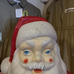Vintage 46 Empire Blow Mold Lighted Santa withGreen Sack Marked 1968 Nice