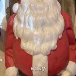 Vintage 46 Empire Blow Mold Lighted Santa withGreen Sack Marked 1968 Nice