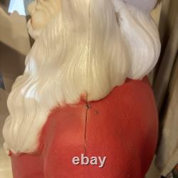Vintage 46 Empire Blow Mold Lighted Santa withGreen Sack Marked 1968 Nice