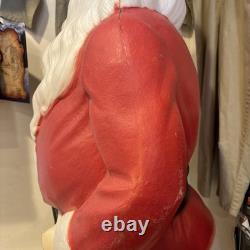 Vintage 46 Empire Blow Mold Lighted Santa withGreen Sack Marked 1968 Nice