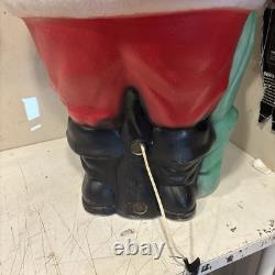 Vintage 46 Empire Blow Mold Lighted Santa withGreen Sack Marked 1968 Nice