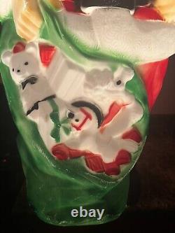 Vintage 46 Empire Santa Blow Mold Green Toy Sack Christmas Decor Yard