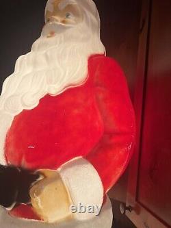 Vintage 46 Empire Santa Blow Mold Green Toy Sack Christmas Decor Yard