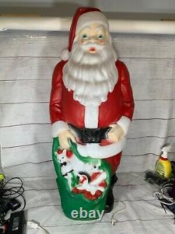 Vintage 46 SANTA CLAUSE Empire Blow Mold CHRISTMAS with sack of toys
