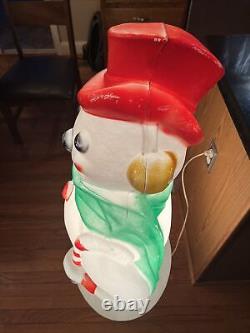 Vintage 46Christmas Snowman Blow Mold Candy Cane Large Wreath