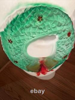 Vintage 46Christmas Snowman Blow Mold Candy Cane Large Wreath