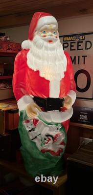 Vintage 48 Blow Mold Santa with Toy Bag Empire Christmas