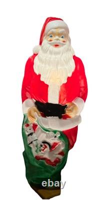 Vintage 48 Blow Mold Santa with Toy Bag Empire Christmas