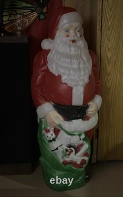 Vintage 48 Blow Mold Santa with Toy Bag Empire Christmas