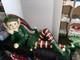 Vintage 48 Commercial Grade Christmas Elf Laying Down Resin Fiberglass