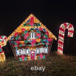 Vintage 5 Piece Gingerbread House & Family XMAS Display Outdoor Light Up READ