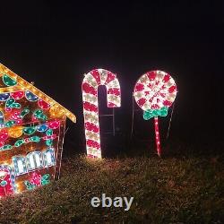 Vintage 5 Piece Gingerbread House & Family XMAS Display Outdoor Light Up READ