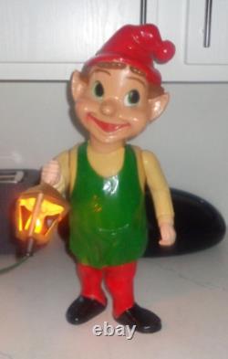 Vintage 50's 60's Union Products Christmas Elf Light Up Lantern Works 22