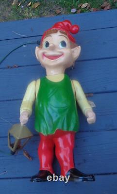 Vintage 50's 60's Union Products Christmas Elf Light Up Lantern Works 22