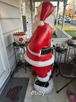 Vintage 5ft Santa Claus General Foam Plastic Blow Mold Light Up Yard Lights Up