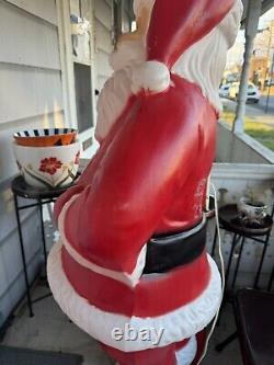 Vintage 5ft Santa Claus General Foam Plastic Blow Mold Light Up Yard Lights Up