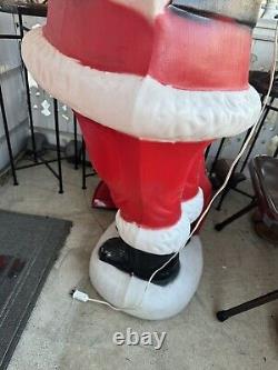 Vintage 5ft Santa Claus General Foam Plastic Blow Mold Light Up Yard Lights Up