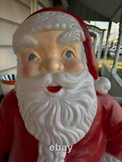 Vintage 5ft Santa Claus General Foam Plastic Blow Mold Light Up Yard Lights Up