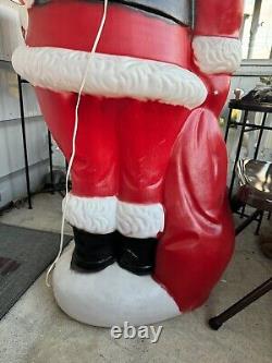 Vintage 5ft Santa Claus General Foam Plastic Blow Mold Light Up Yard Lights Up