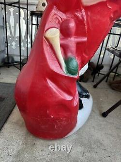 Vintage 5ft Santa Claus General Foam Plastic Blow Mold Light Up Yard Lights Up