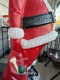 Vintage 5ft Santa Claus General Foam Plastic Blow Mold Light Up Yard Lights Up