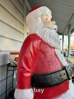 Vintage 5ft Santa Claus General Foam Plastic Blow Mold Light Up Yard Lights Up