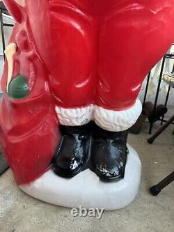 Vintage 5ft Santa Claus General Foam Plastic Blow Mold Light Up Yard Lights Up