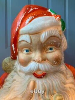 Vintage 60s Whispering Santa Blow Mold 46 Poloron Prod Inc Made In USA Works