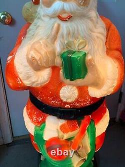 Vintage 60s Whispering Santa Blow Mold 46 Poloron Prod Inc Made In USA Works