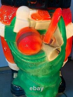 Vintage 60s Whispering Santa Blow Mold 46 Poloron Prod Inc Made In USA Works