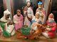 Vintage 7 Piece Set Empire Tpi Blow Mold Nativity Set Lighted Christmas Plastic