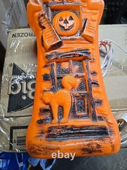 Vintage 70s 80s Halloween Haunted House Blow Mold Pumpkin 17