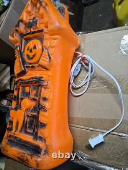 Vintage 70s 80s Halloween Haunted House Blow Mold Pumpkin 17