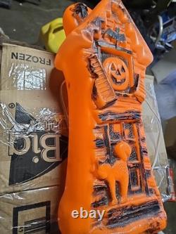 Vintage 70s 80s Halloween Haunted House Blow Mold Pumpkin 17