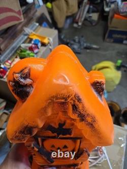 Vintage 70s 80s Halloween Haunted House Blow Mold Pumpkin 17