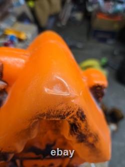 Vintage 70s 80s Halloween Haunted House Blow Mold Pumpkin 17