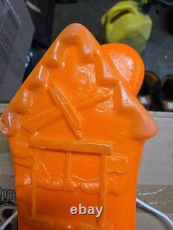 Vintage 70s 80s Halloween Haunted House Blow Mold Pumpkin 17