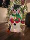 Vintage 90's Snowman Lighted Blow Mold 32 Christmas Kitschy Holiday Yard Decor