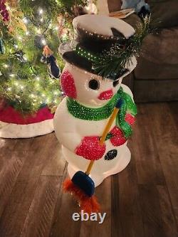 Vintage 90's Snowman Lighted Blow Mold 32 Christmas KITSCHY Holiday Yard Decor